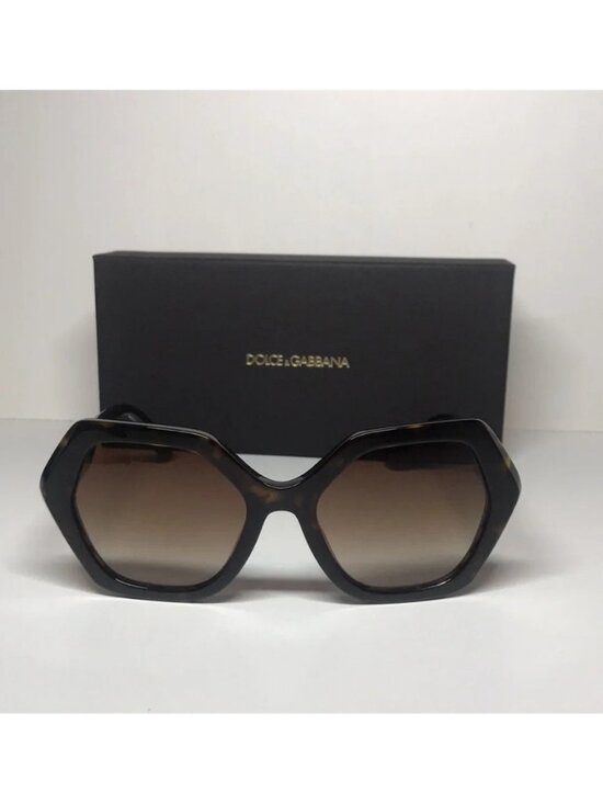 New Authentic Dolce & Gabbana DG4406 502/13 Gradient Brown Hexagonal Sunglasses main image 4